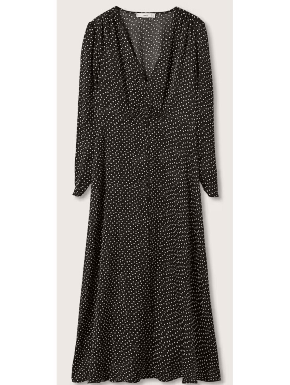 Mango MNG VALEN Women's Buttoned Printed Midi Dress Black & White Sz. 4 US NEW